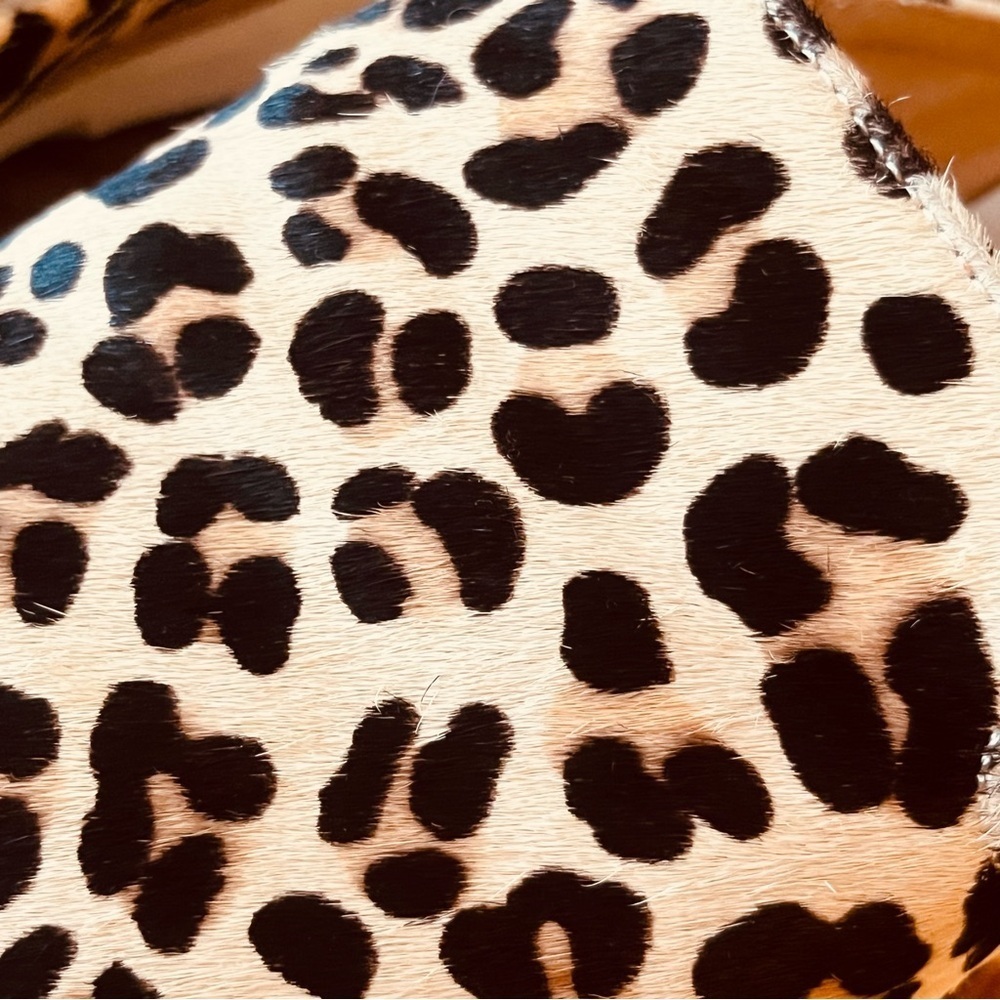 Rollie Slip On Madison Mule Leopard Calf Hair Leather Size 9 Tan Black Brown - Picture 11 of 16